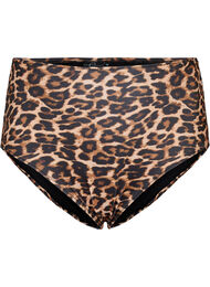 Hoog getailleerd bikinibroekje met luipaardprint, Leopard Print