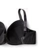 Gewatteerde microvezel beha met geruit patroon, Zwart, Packshot image number 3