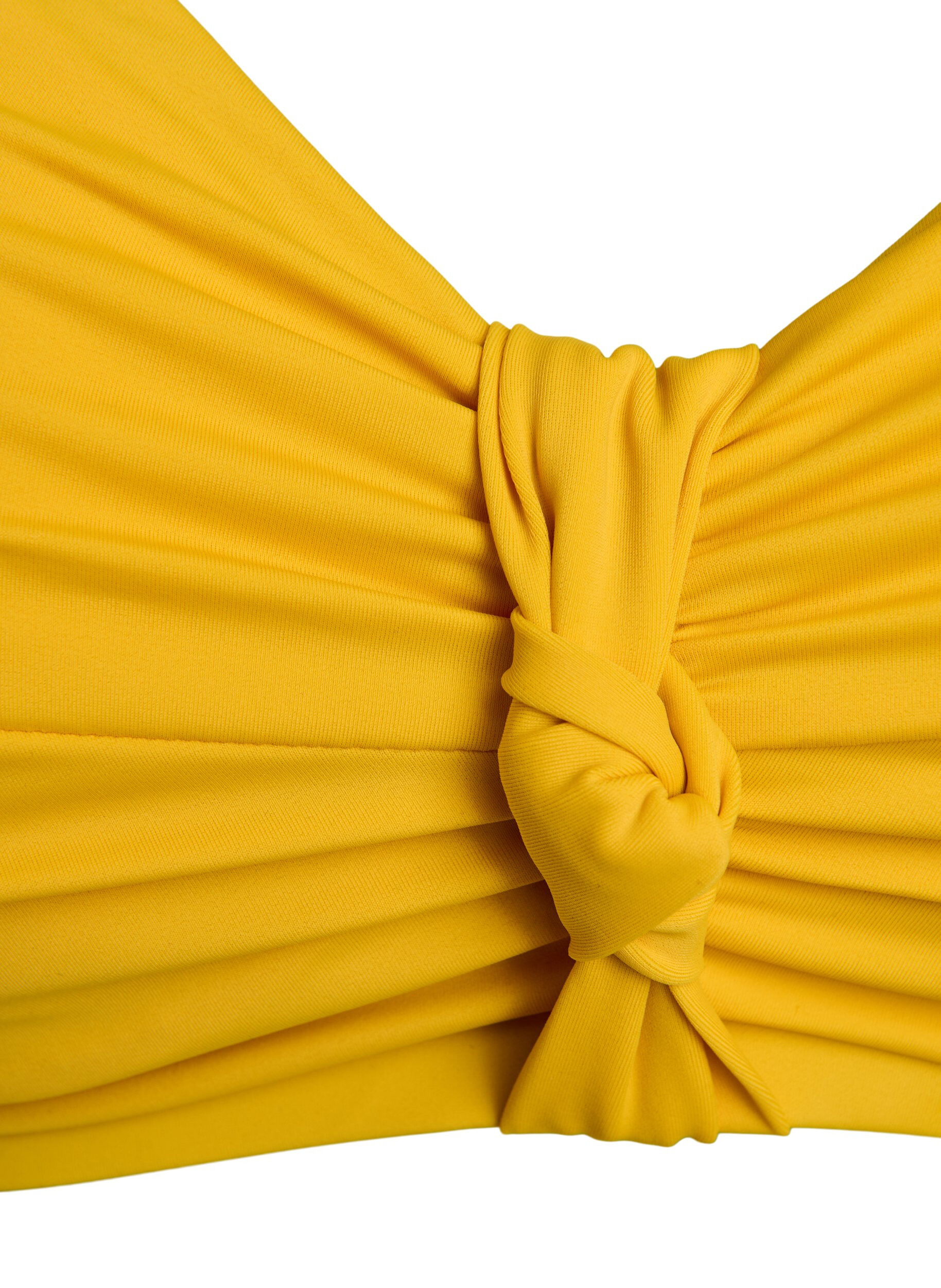 Zizzi Bikinitop met beugel en knoopdetail, Geel, Packshot image number 2