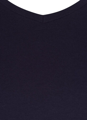 Basic t-shirt in effen kleur met katoen, Night Sky, Packshot image number 2