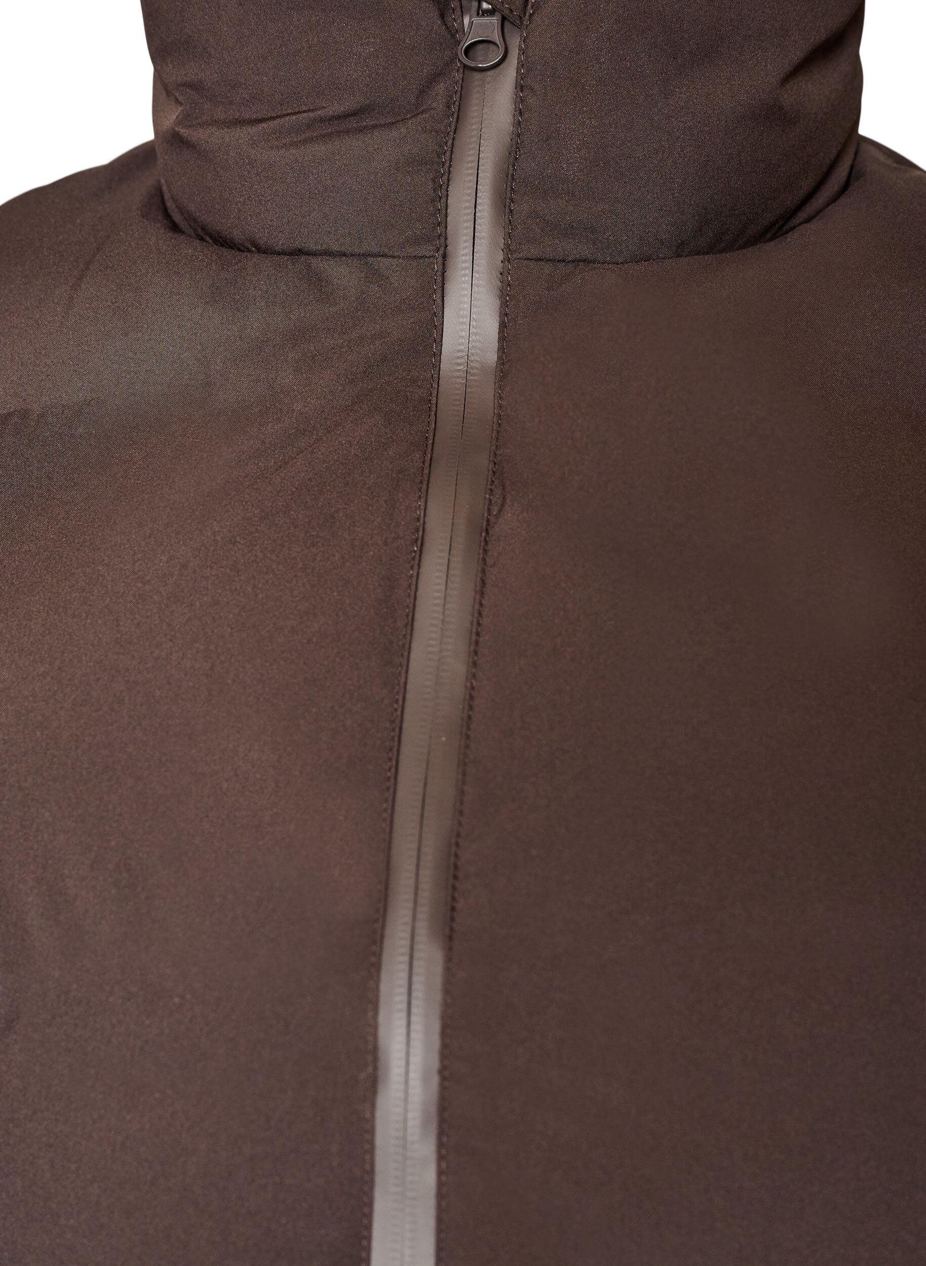 ZizziKorte puffer bodywarmer met hoge kraag, Bruin, Packshot image number 2