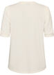 Blouse met knoopdetail en korte pofmouwen, Beige, Packshot image number 1