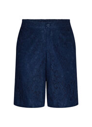 Bermuda shorts van kant met hoge taille, Blauw