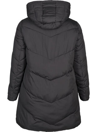 Lange omkeerbare jas met capuchon, Black COMB, Packshot image number 1
