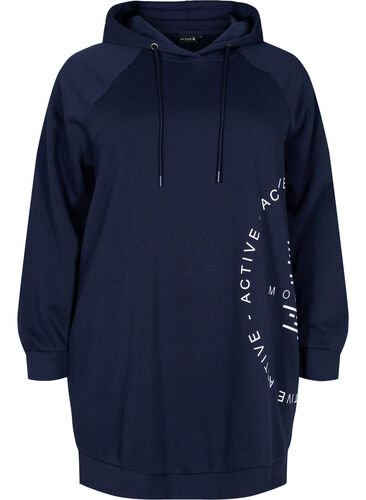 Lang sweatshirt met capuchon en print, Night Sky, Packshot image number 0