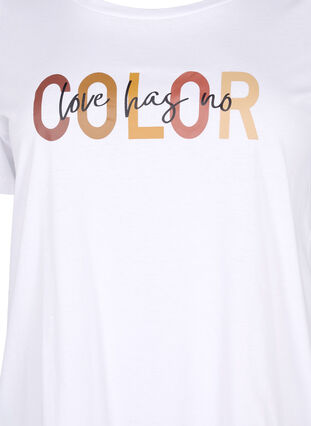 T-shirt in katoen met opdruk, Bright White COLOR, Packshot image number 2