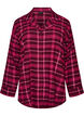 Geruite katoenen pyjamashirt met lange mouwen, Rood, Packshot image number 0