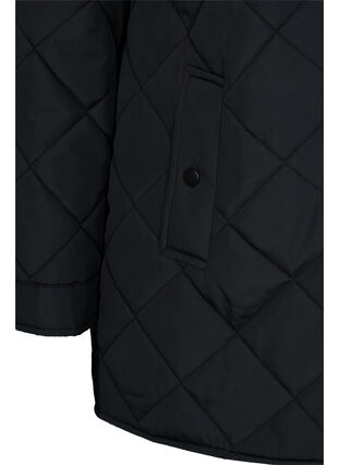 Kort gewatteerd jasje met kraag, Black, Packshot image number 3