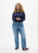 Blouse met lange mouwen in een effen kleur, Blauw, Model image number 1