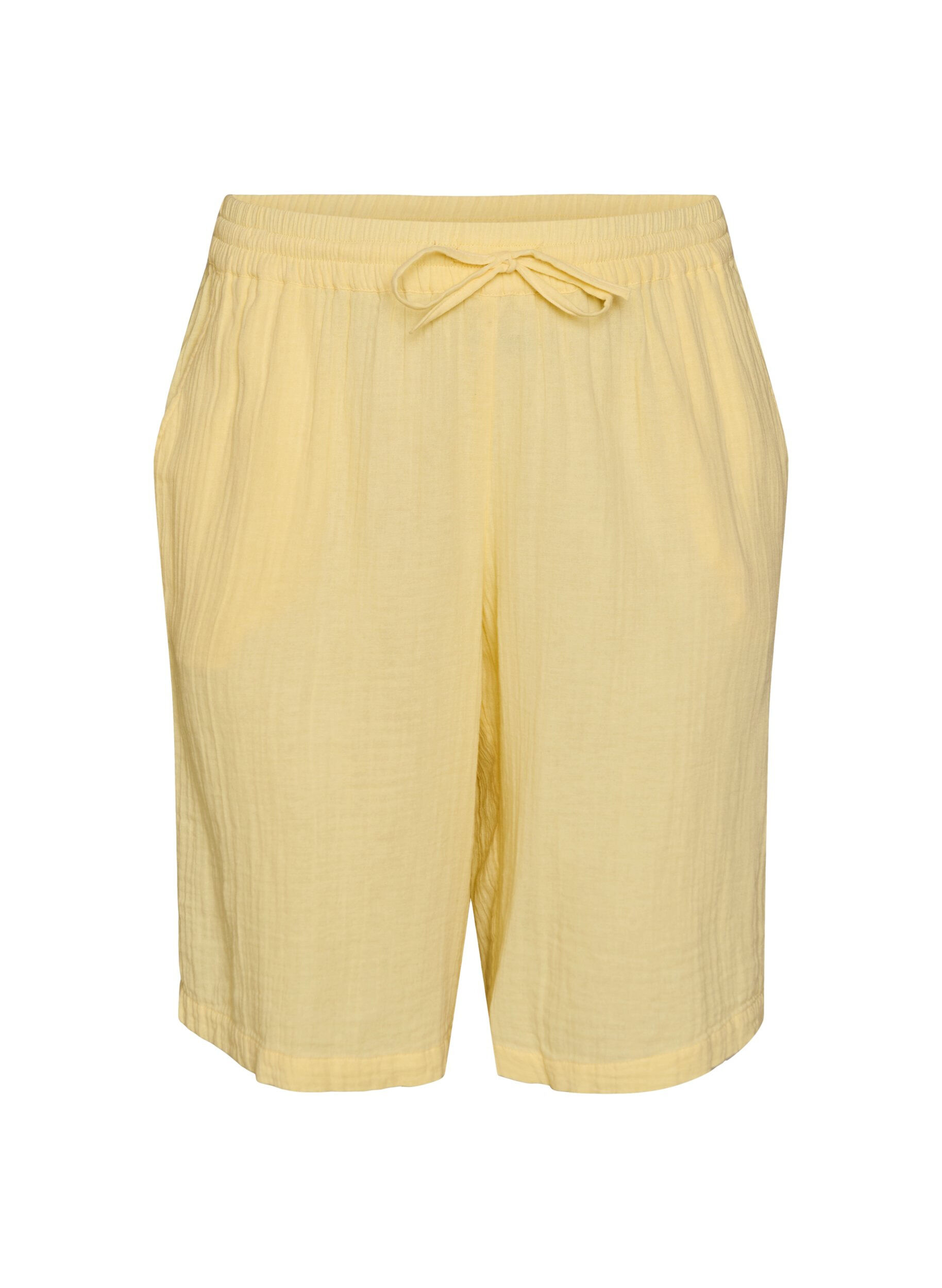 Los katoenen mousseline shorts met een hoge taille