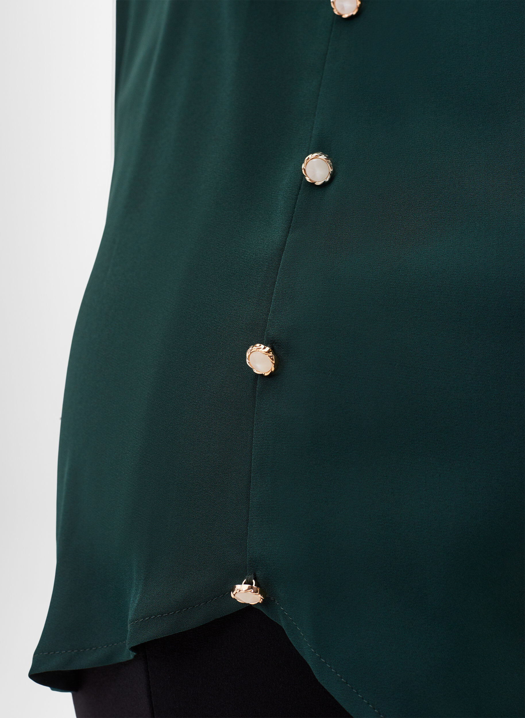 Zizzi Overhemd met lange mouwen en rucheskraag, Scarab, Model image number 2