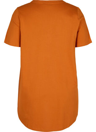 Katoenen t-shirt met v-hals en knopen, Autumnal, Packshot image number 1