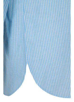 Gestreepte blouse in 100% katoen, Lichen Blue Stripe , Packshot image number 3