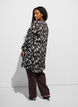 Jurk met patroon, ruches en lange mouwen, Zwart, Model image number 2
