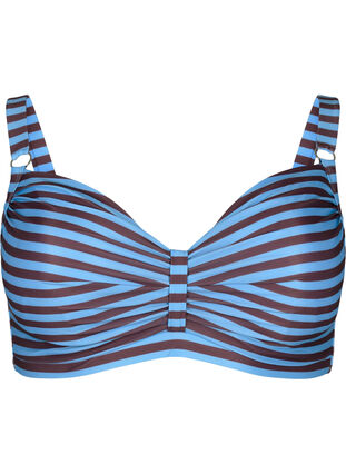 Bikini beugelbeha met print, BlueBrown Stripe AOP, Packshot image number 0