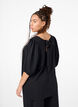Blouse met korte mouwen en een strik op de rug, Black, Model image number 1