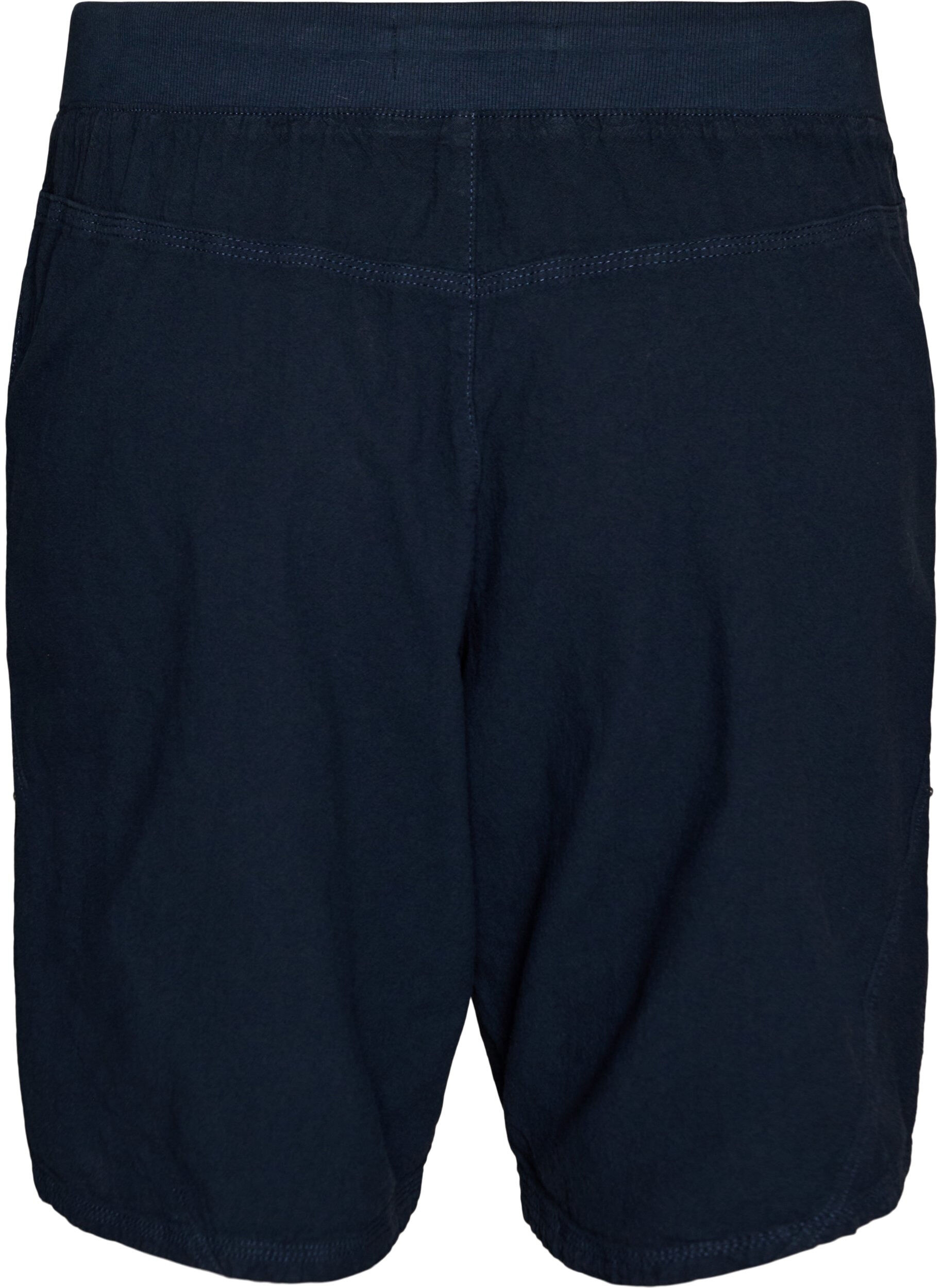 Zizzi Losse katoenen short met zakken, Blauw, Packshot image number 1
