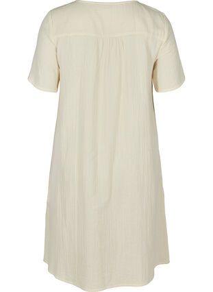 Katoenen jurk met korte mouwen en borduursel, Beige As Sample, Packshot image number 1