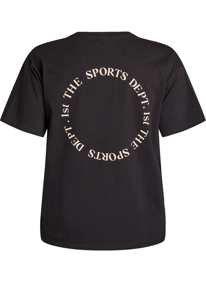Sporty T-shirt in biologische katoen, Zwart, Packshot image number 1