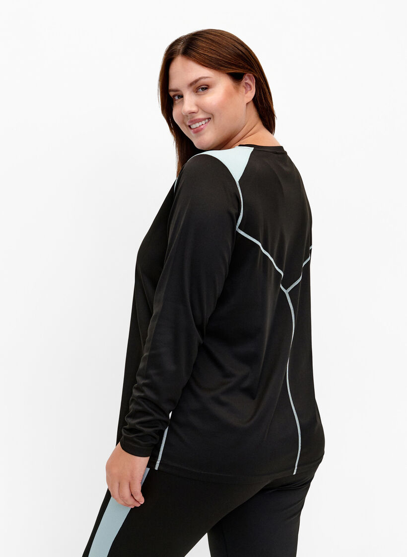 Ski-onderhemd met kleurenblok, Black w. Gray Mist, Model image number 1