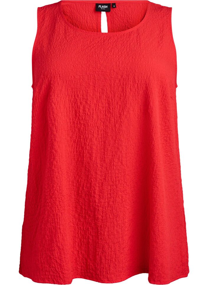 Mouwloze top met textuur, Rood, Packshot image number 0