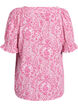 Viscose blouse met paisleymotief en een vierkante halslijn, Roze, Packshot image number 1