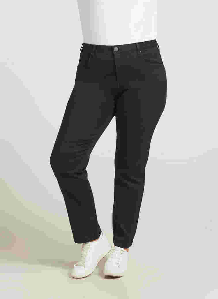 Slim-fit Emily jeans met normale taille, Black, Model image number 1