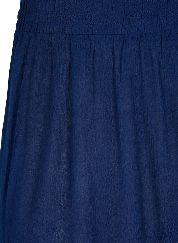 Korte broek van viscose met een hoge taille, Medieval Blue, Packshot image number 2
