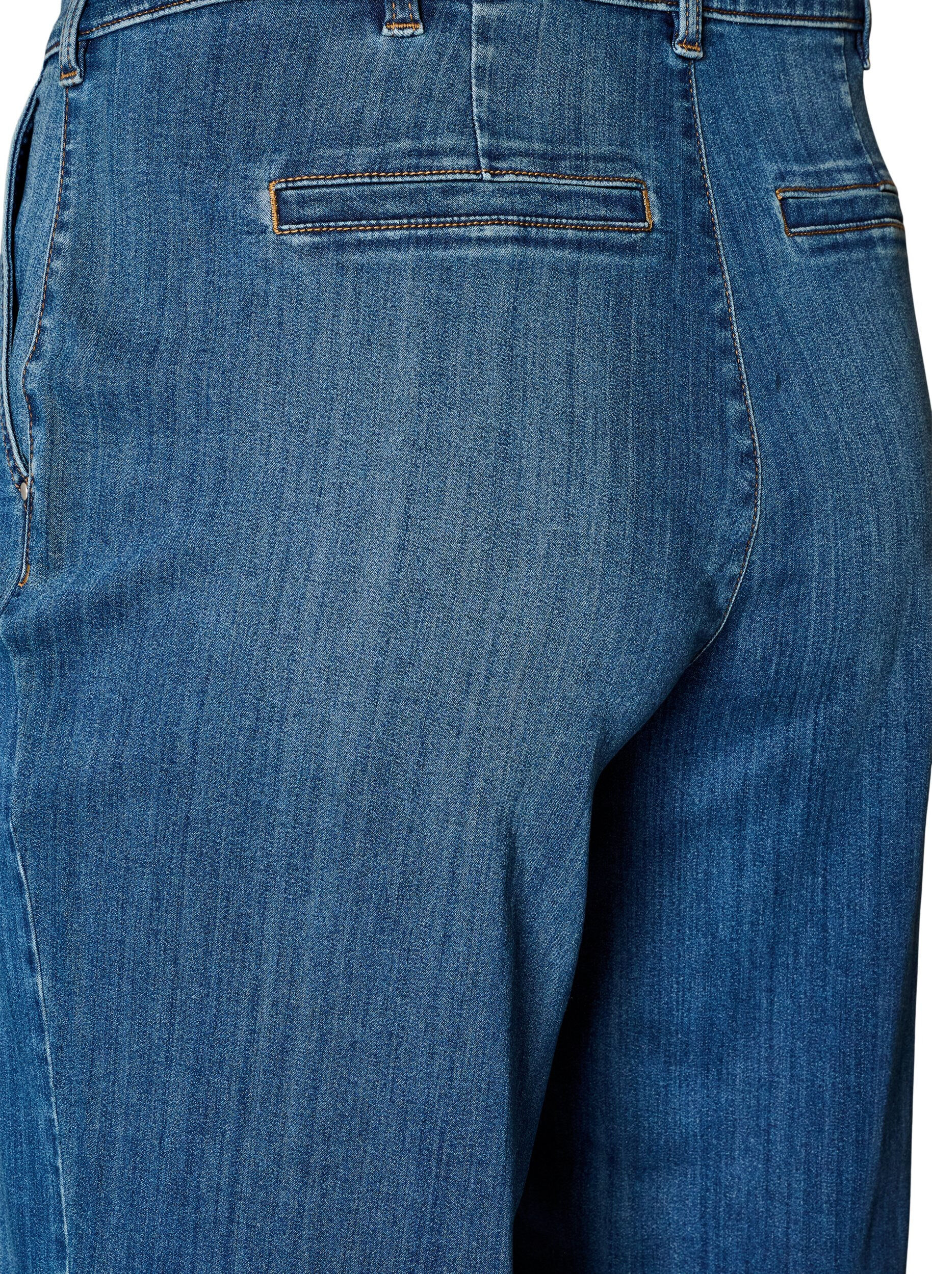 ZizziWide fit Myra jeans met hoge taille, Blauw, Packshot image number 3