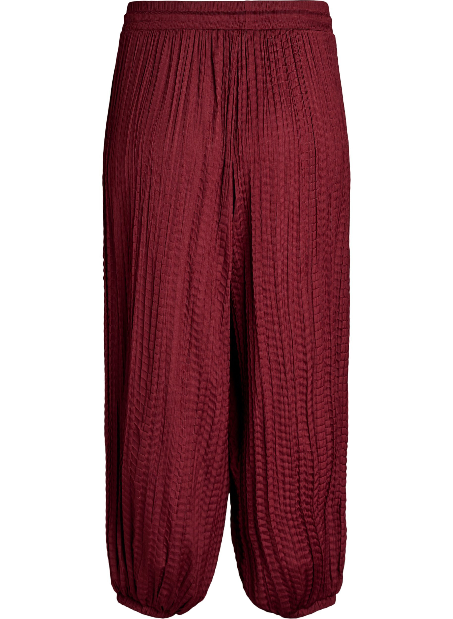 ZizziBallonbroek met structuur en elastische taille, Rood, Packshot image number 1