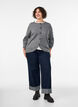 Cardigan met knopen en een ronde voorkant, Grijs, Model image number 1