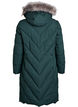 Lange winterjas met haaksluitingen en een nep bontkraag, Groen, Packshot image number 1