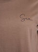 T-shirt met printdetails aan de voorkant en achterkant, Bruin, Packshot image number 2