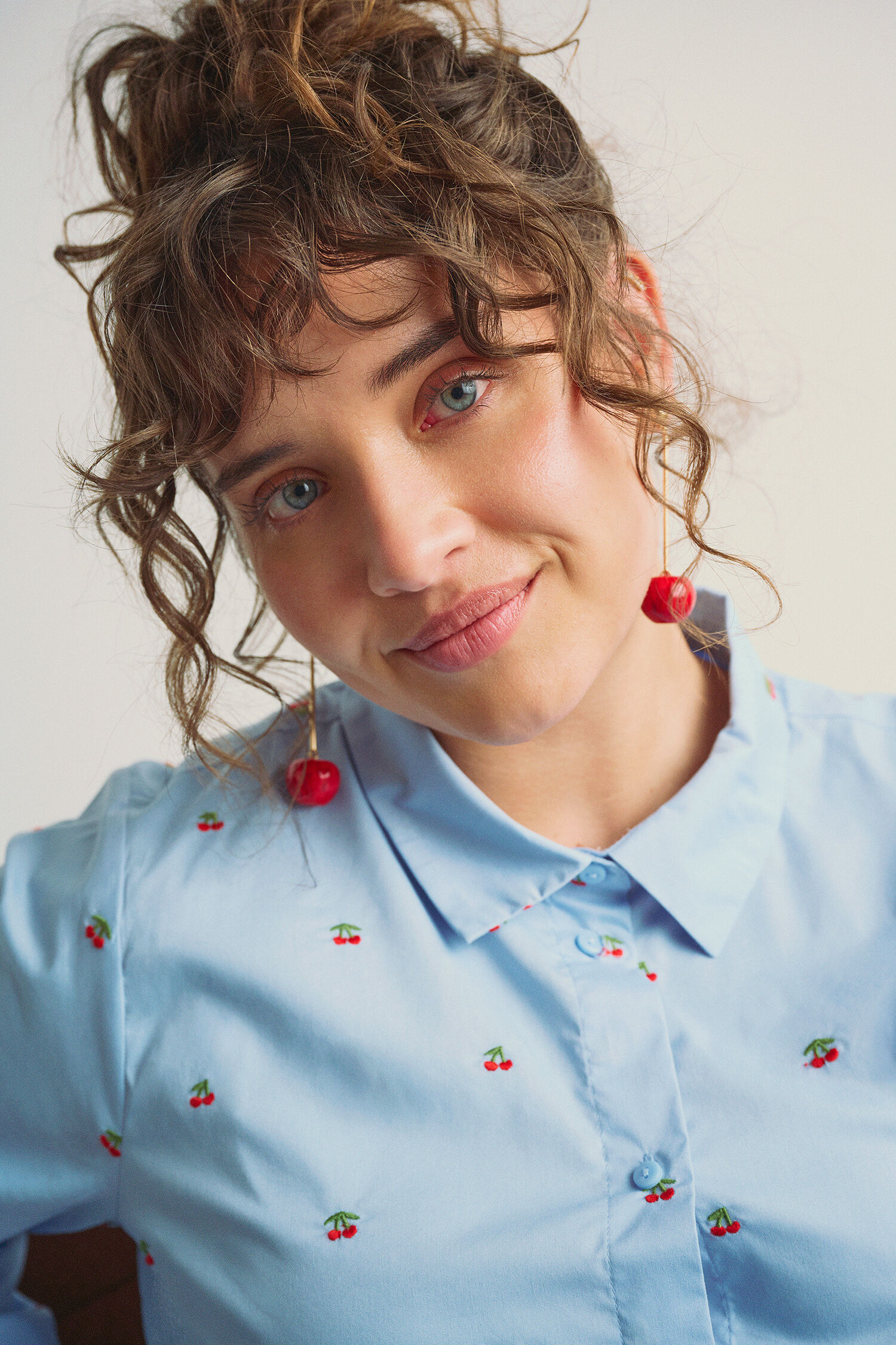 Zizzi Shirt met kersen, , Model