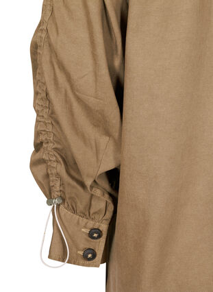 Lange stevige blouse met borstzakken, Kaki Green, Packshot image number 3