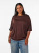 Losse pasvorm T-shirt in viscose jersey, Bruin, Model image number 0