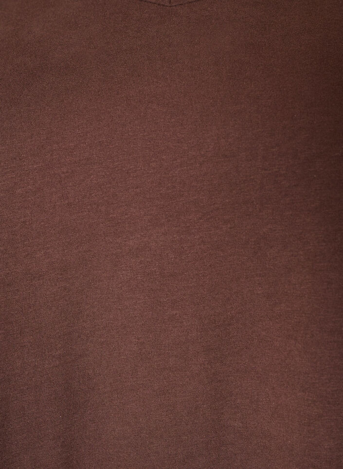 Basic t-shirt in effen kleur met katoen, Bruin, Packshot image number 2