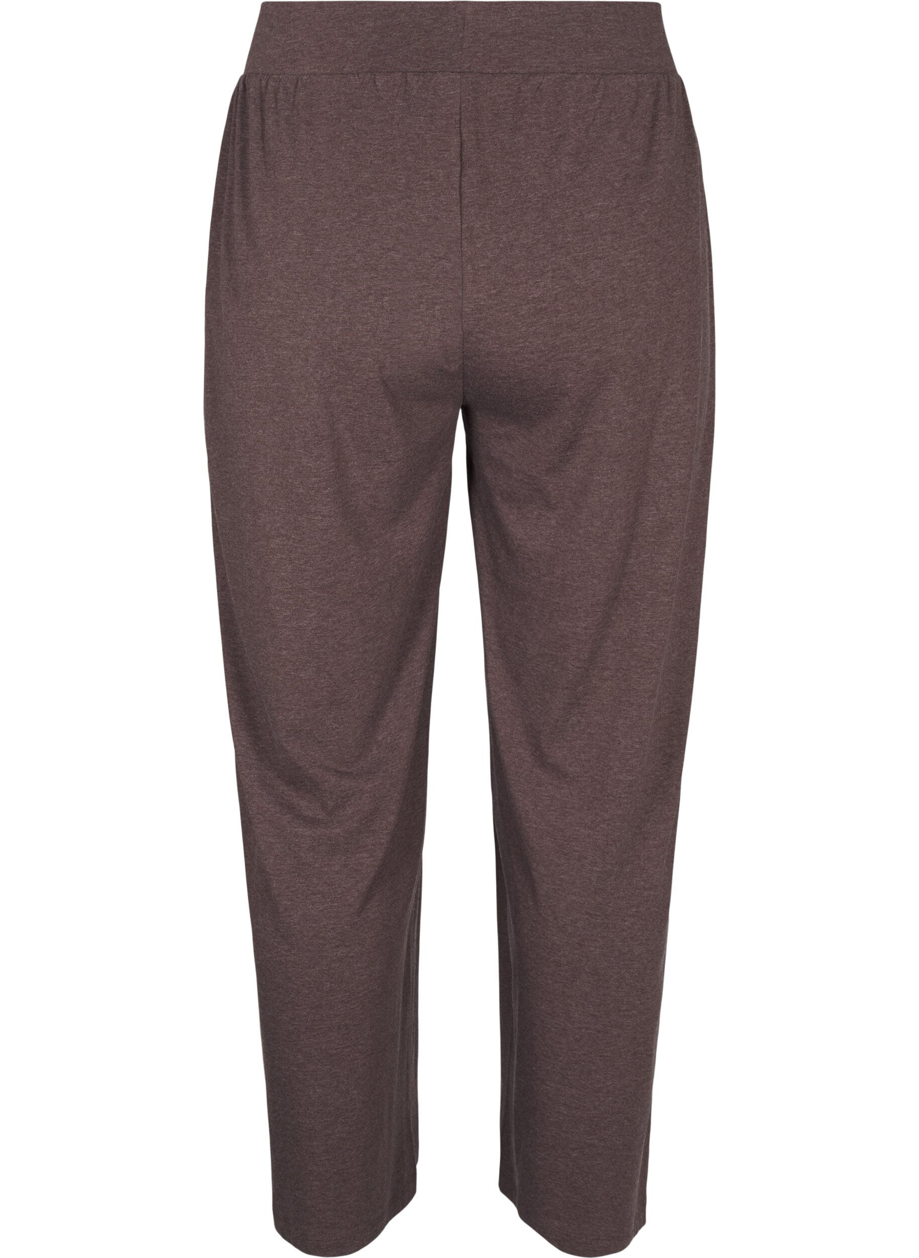 Zizzi Jersey broek met rechte pasvorm en hoge taille, Bracken Mel., Packshot image number 1
