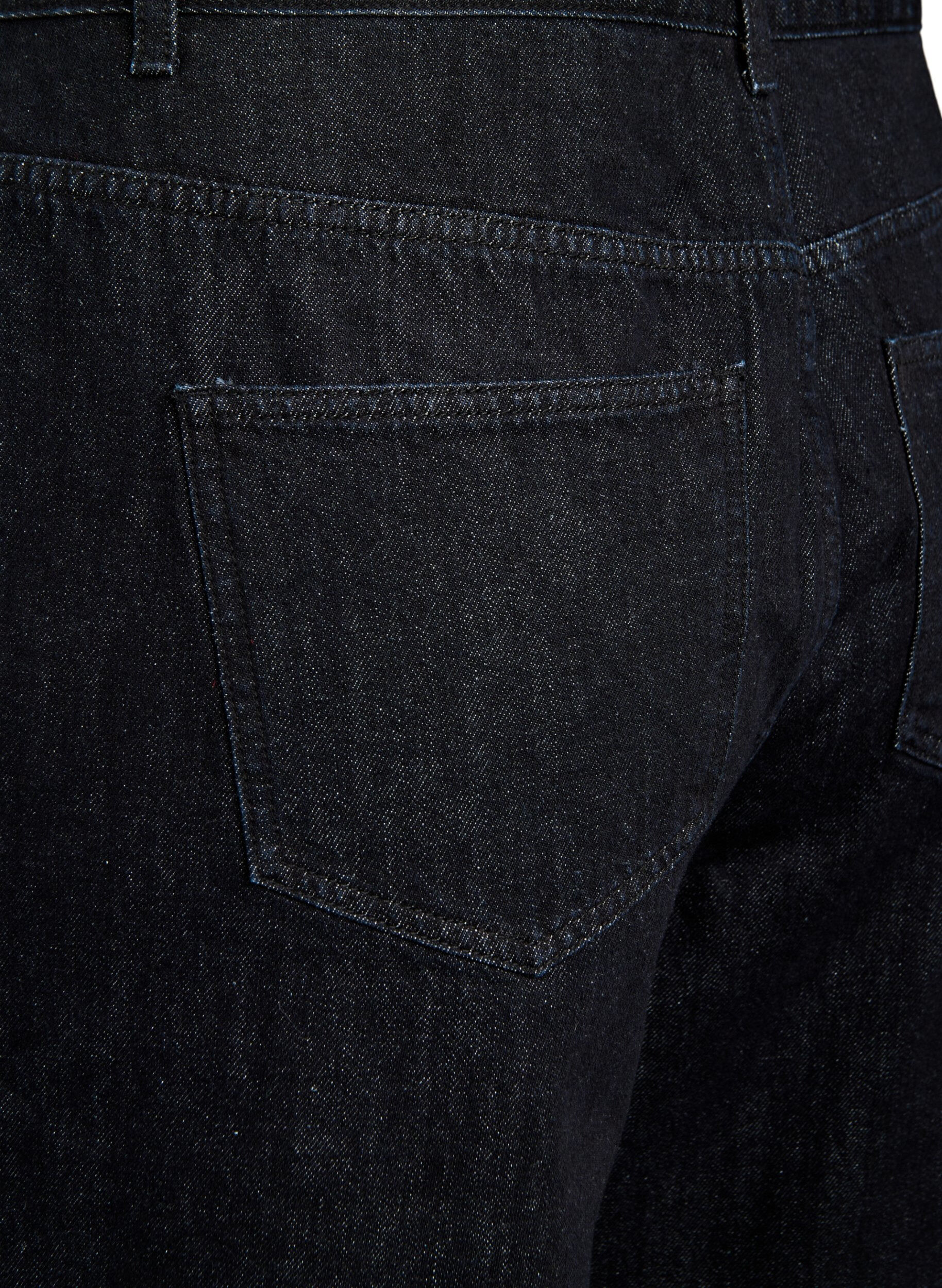 Zizzi Wide fit jeans met een zachte, geborstelde binnenkant, Zwart, Packshot image number 3