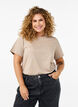 Basic katoenen T-shirt met ronde hals, Beige, Model image number 0