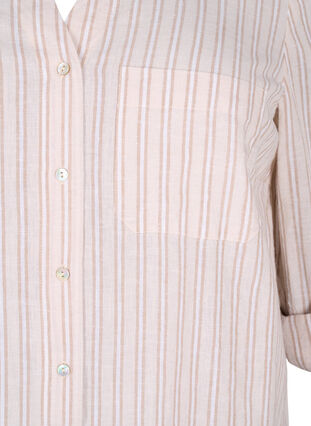 Shirtblouse met knoopsluiting van katoen-linnenmix, Sandshell White, Packshot image number 2