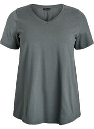 Effen basic katoenen T-shirt, Groen