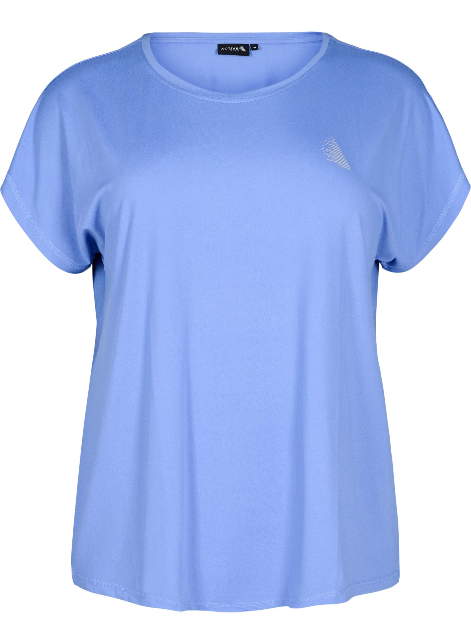 Zizzi Effen gekleurd T-shirt voor sporten, Blauw, Packshot image number 0
