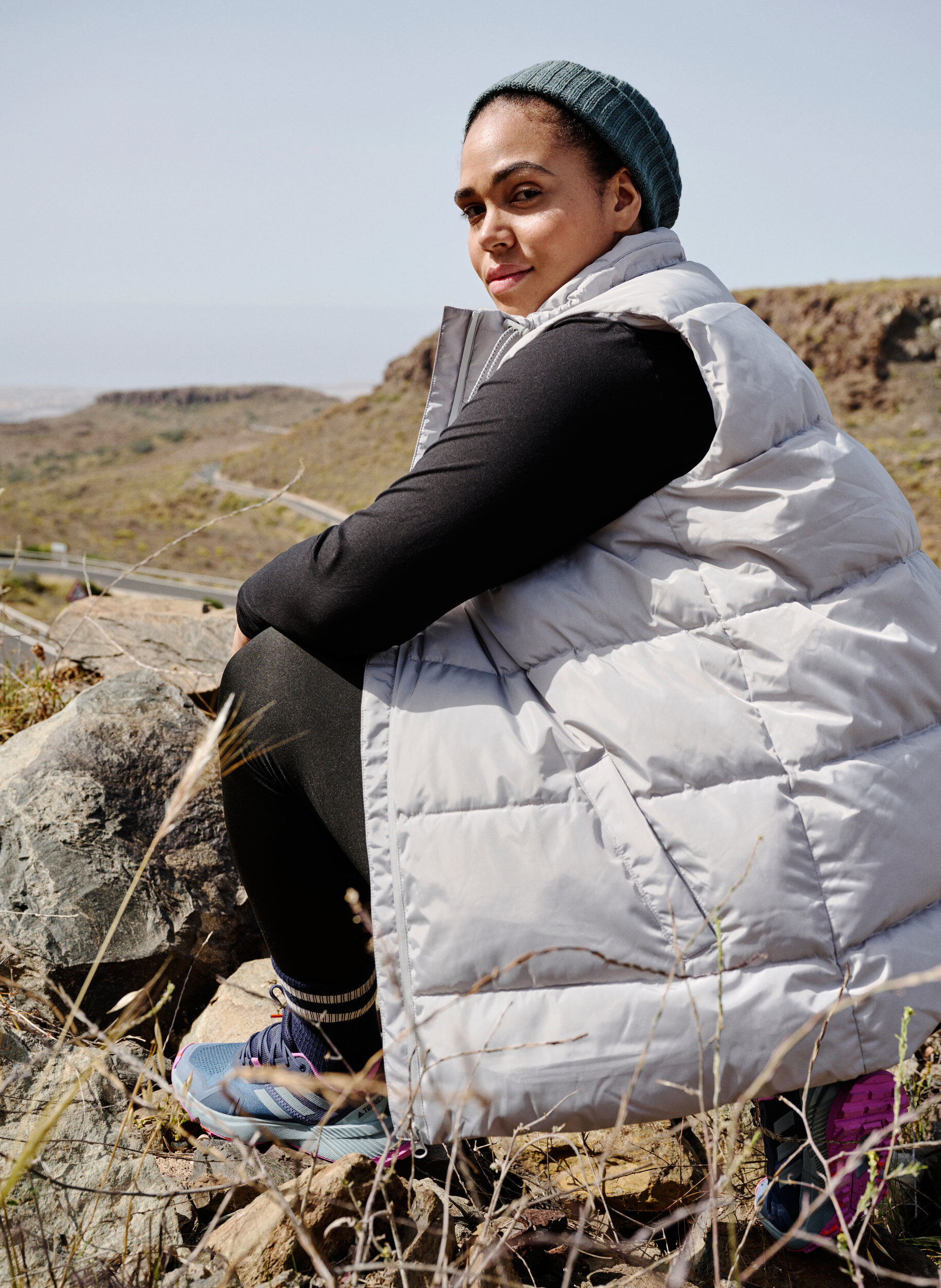 Zizzi Sportief vest met hoge kraag en zakken, Pearl Blue, Image image number 1