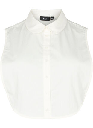 Losse blouse kraag in katoen, Bright White, Packshot image number 0