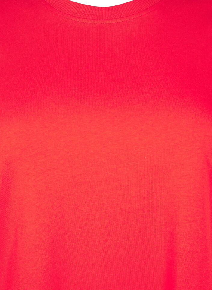 Basic katoenen T-shirt met ronde hals, Rood, Packshot image number 2