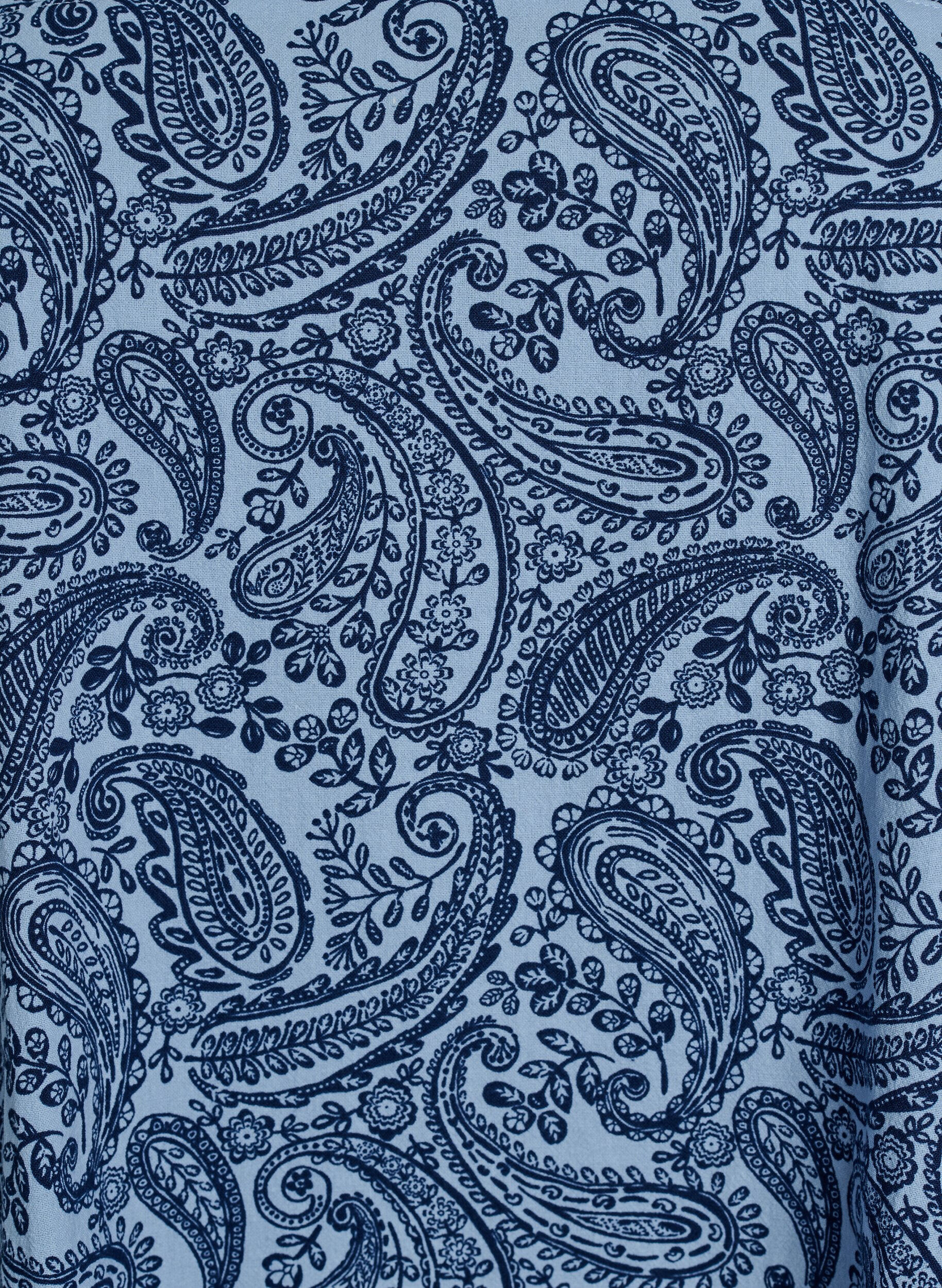 Zizzi Korte a-lijn jurk met paisleyprint, Blauw, Packshot image number 2
