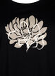 T-shirt met motief, Black w. Flower, Packshot image number 2