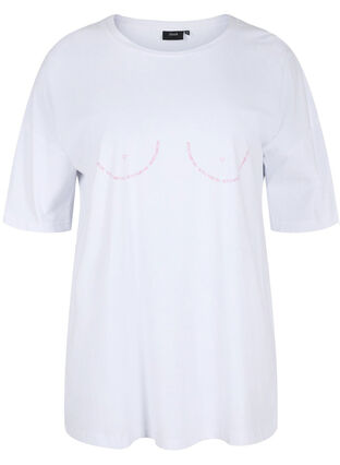 Support the breasts - T-shirt van katoen, White, Packshot image number 0