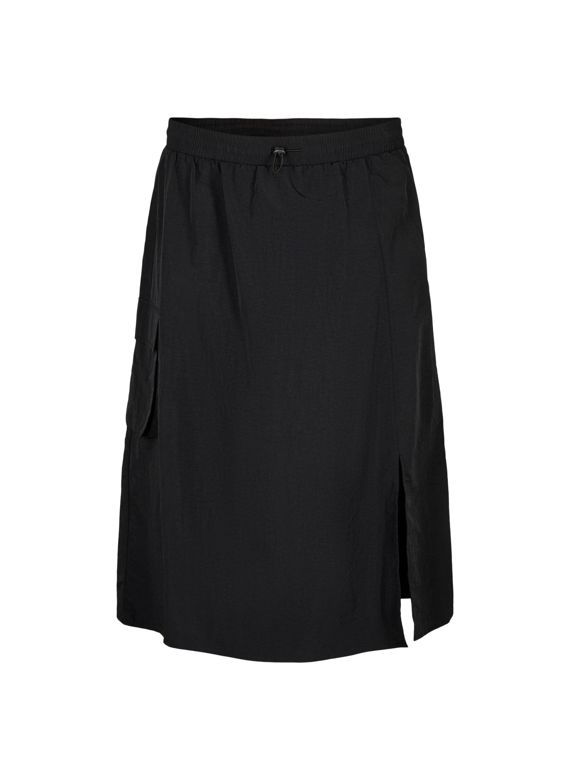 Zizzi Midirok met split en cargozak, Black, Packshot image number 0